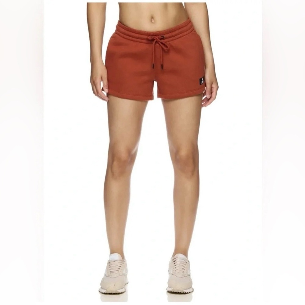 2 Reebok Women's After Class Shorts with Pockets 2 Gray/Rust - Picture 5 of 12